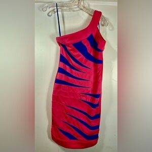 Ummm/Splash Brand Hot Pink & Blue “Bandage Style” Barbie-esque 80s Dress XS